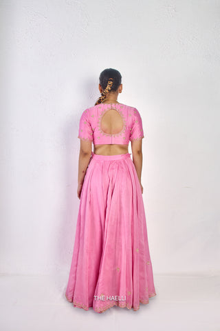 Kavi Pink Mul Chanderi Lehenga