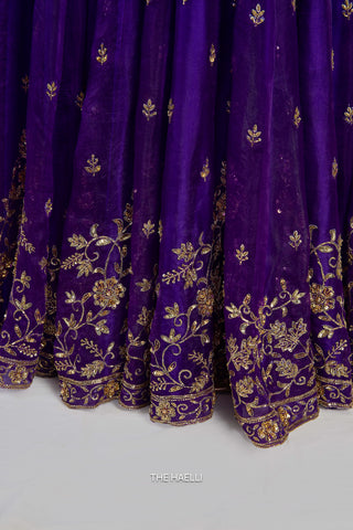 Lekha Purple Organza Silk Lehenga