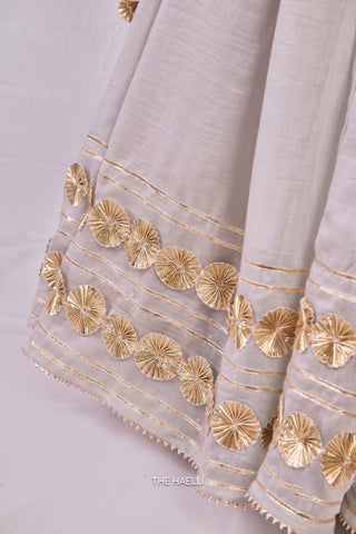Meena Grey Mul Chanderi Lehenga
