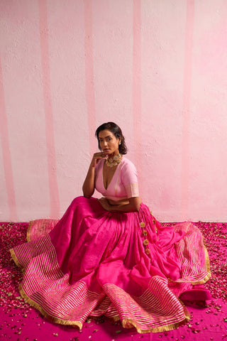 Meera Raani Mul Chanderi Lehenga