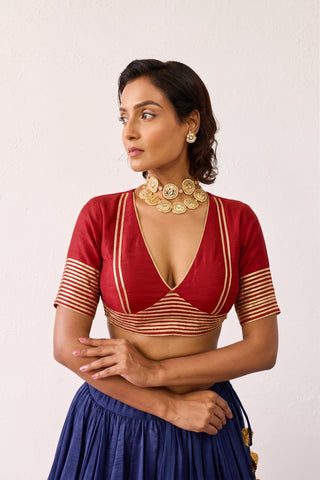 Meera Blue Mul Chanderi Lehenga