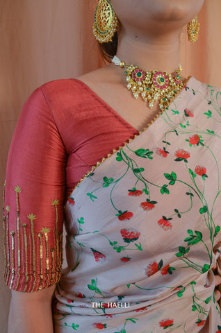 Blooming Dales Pink Uppada Silk Saree