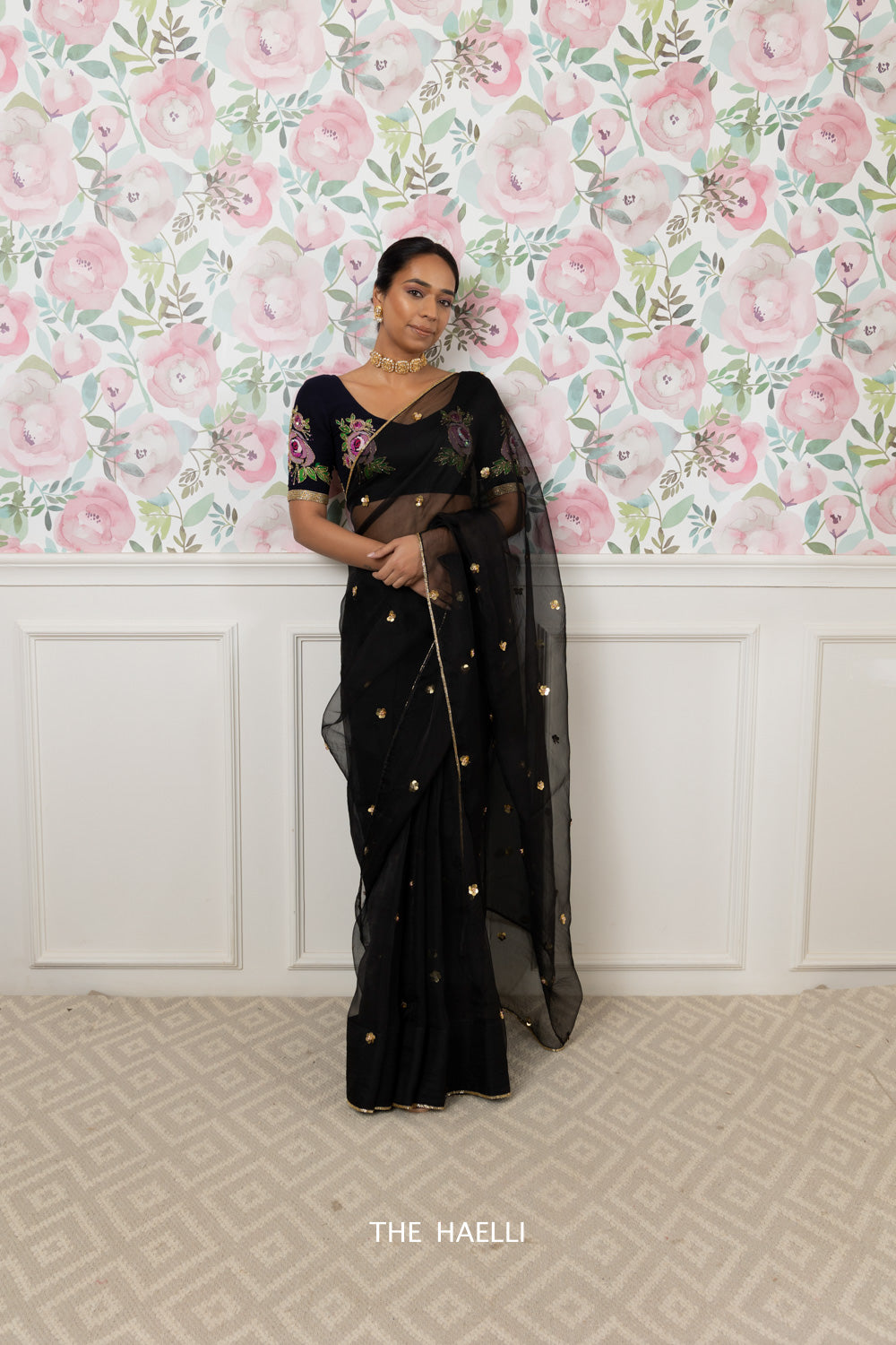 Noor Black Organza Silk Saree