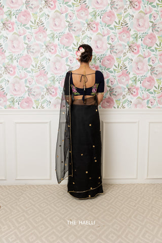 Noor Black Organza Silk Saree