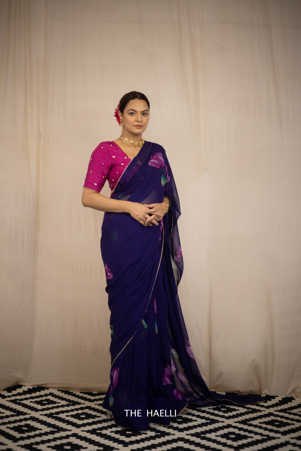 Kali Purple Georgette Saree