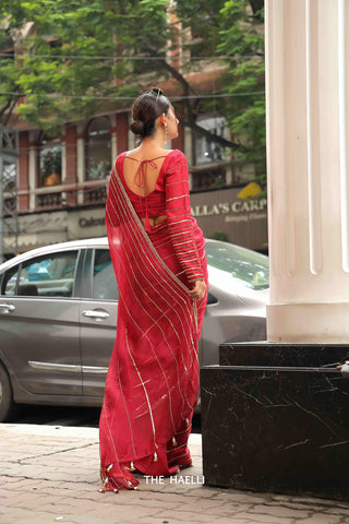 Maya Ruby Organza Silk Saree