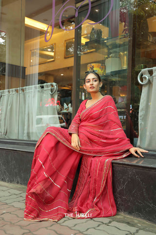 Maya Ruby Organza Silk Saree