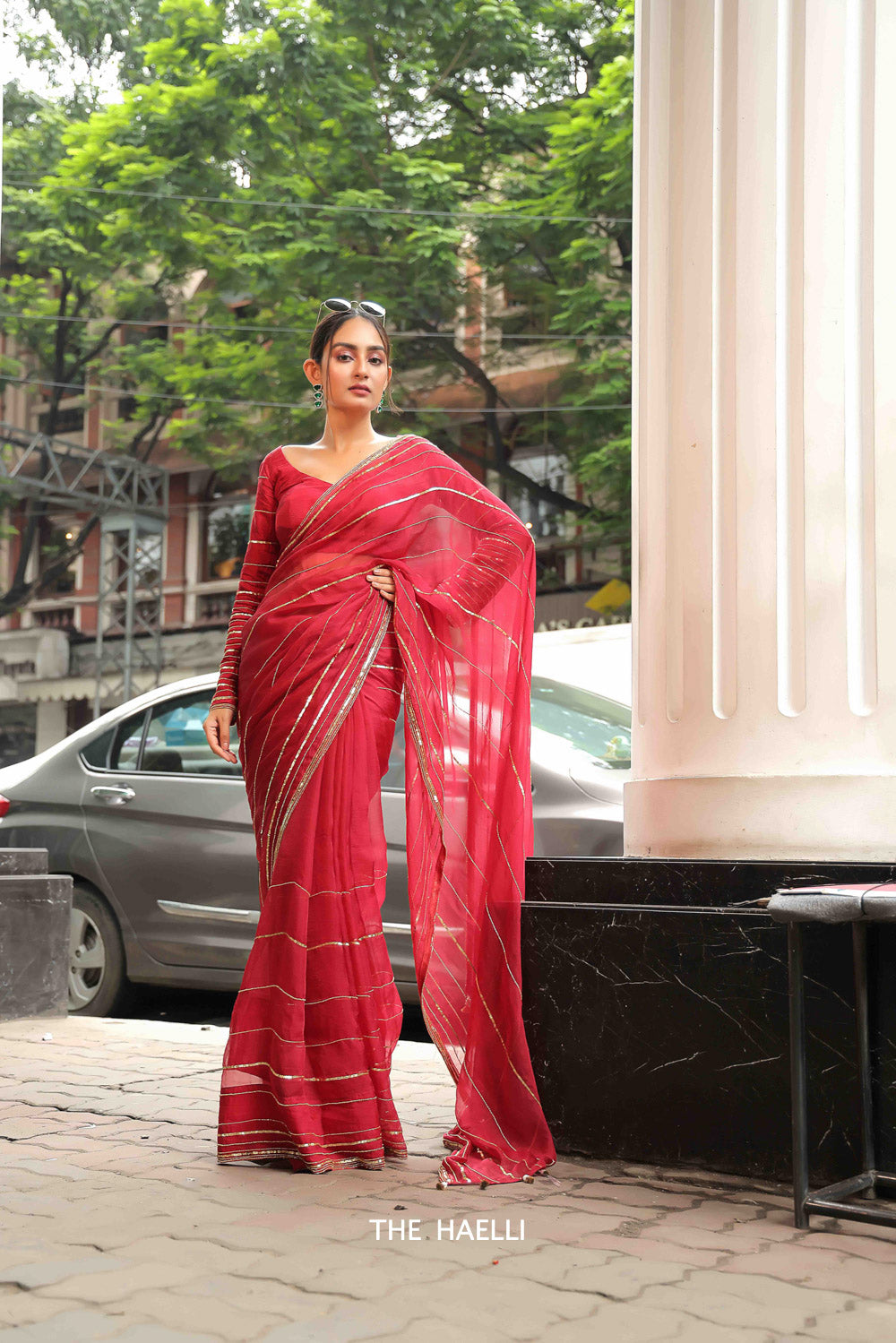 Maya Ruby Organza Silk Saree