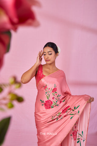 Mira Pink Silk Saree