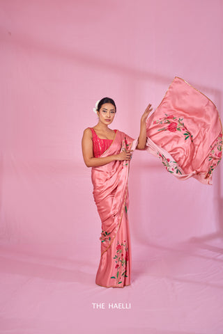 Mira Pink Silk Saree