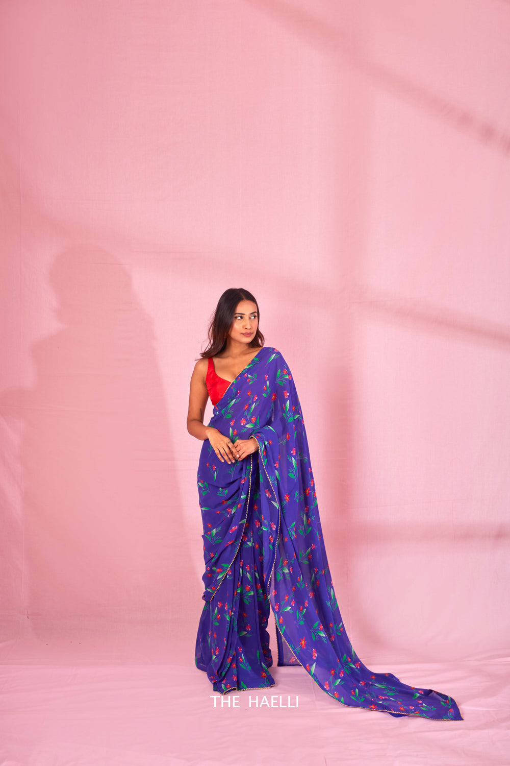 Zoya Blue Georgette Silk Saree