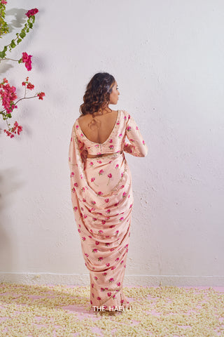 Nadia Blush Satin Silk Saree