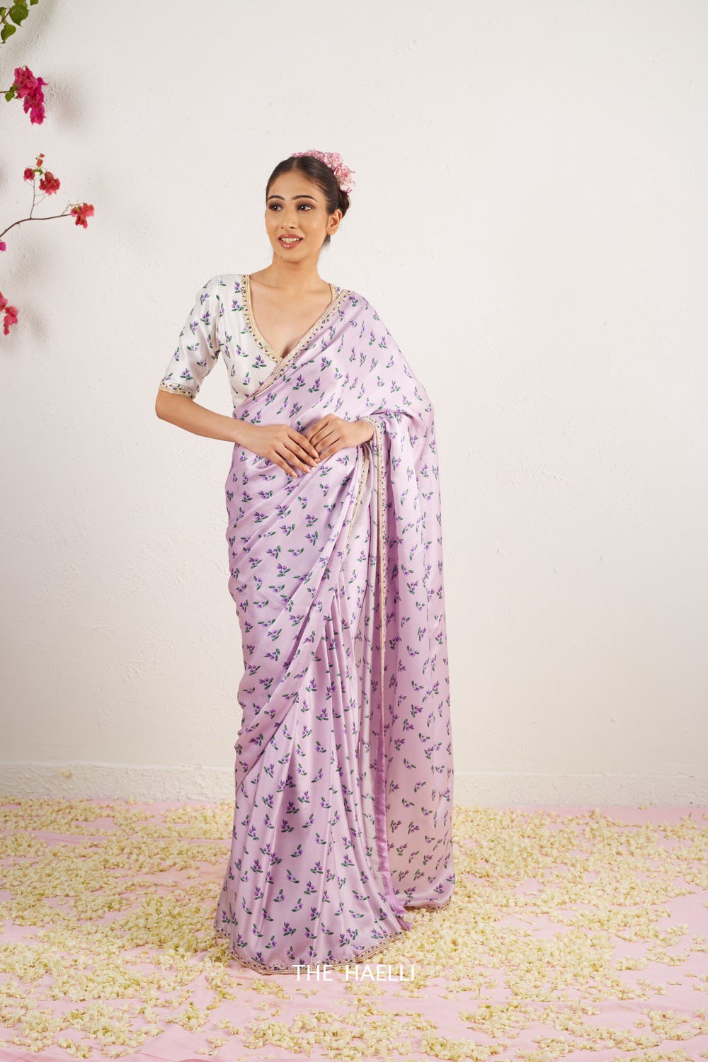 Roma Lilac Satin Silk Saree