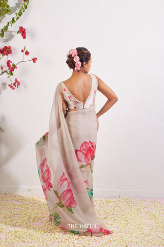 Kumud Goose Organza Silk Saree