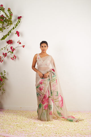 Kumud Goose Organza Silk Saree