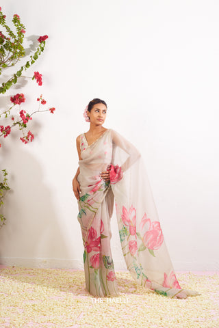 Kumud Goose Organza Silk Saree