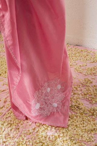 Geet Pink Tussar Silk Saree