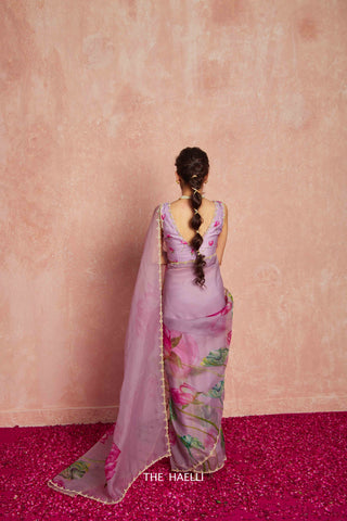 Kumud Mauve Organza Silk Saree