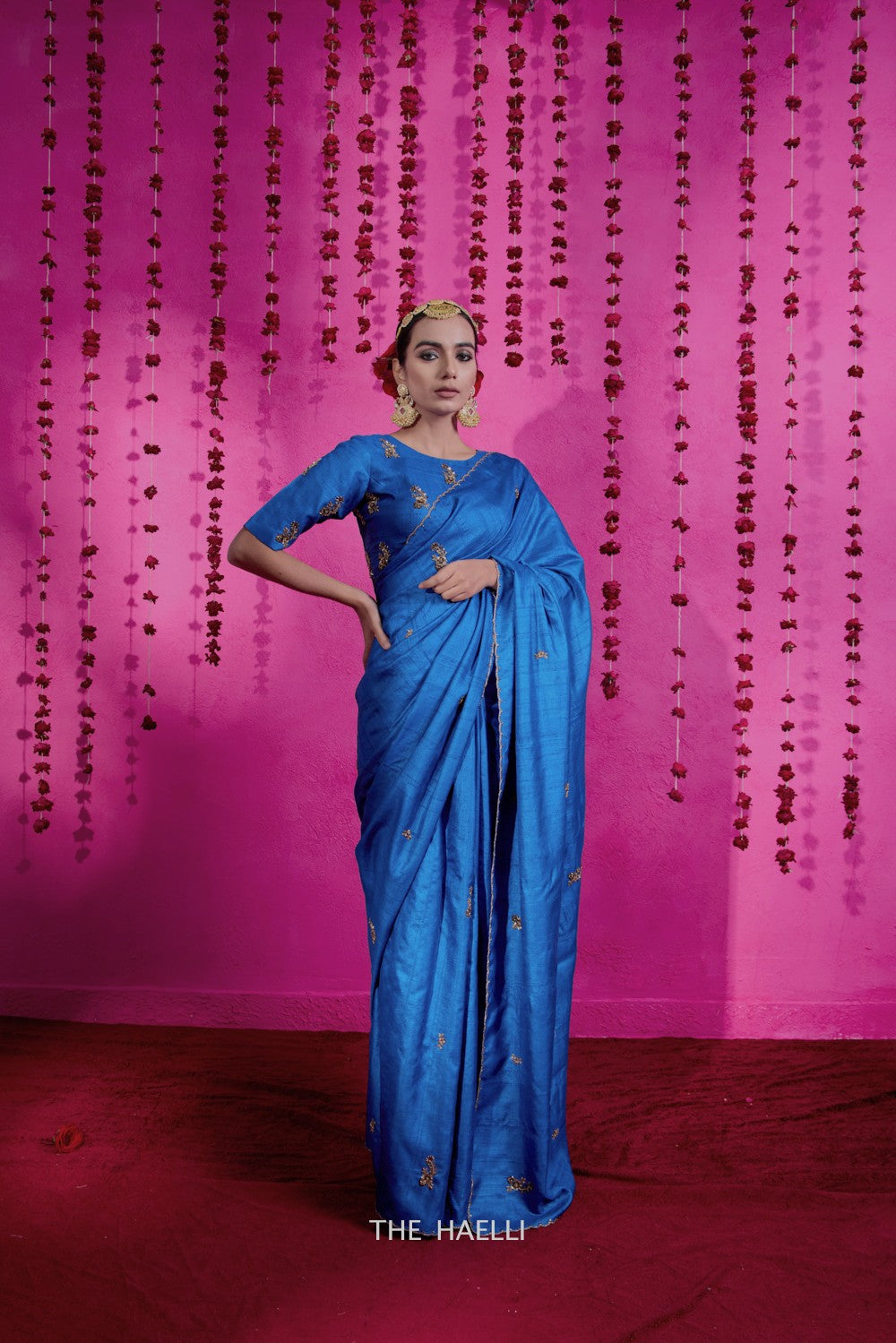 Pari Blue Tussar Silk Saree