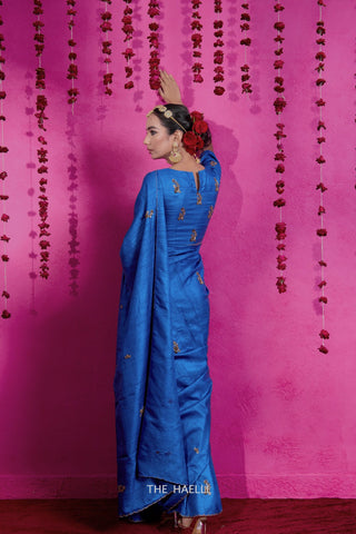Pari Blue Tussar Silk Saree