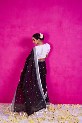 Tribe Black Cotton Saree