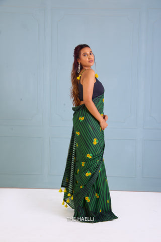 Mila Green Cotton Saree