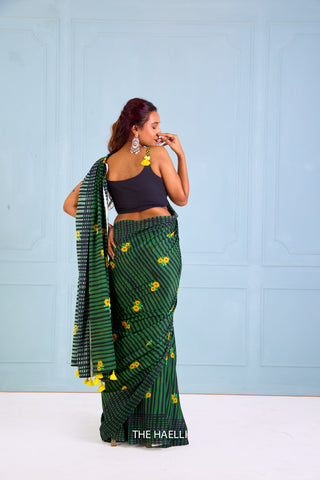 Mila Green Cotton Saree