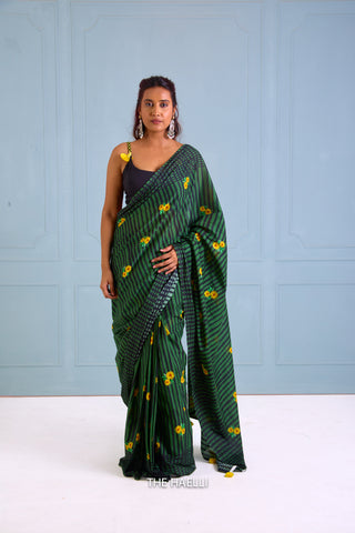Mila Green Cotton Saree
