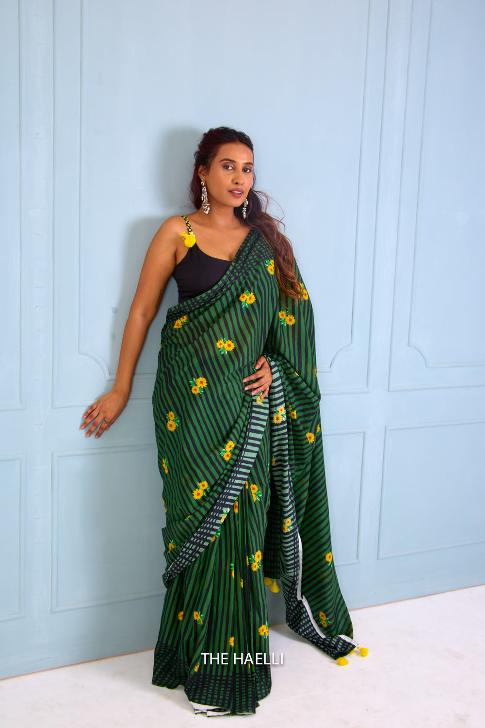 Mila Green Cotton Saree