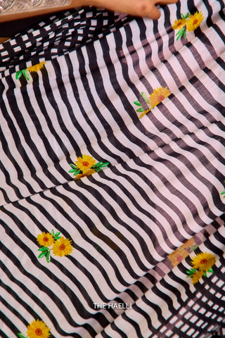 Mila White Cotton Saree