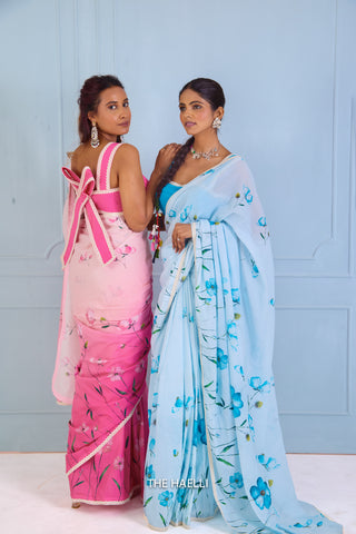 Rabia Blue Shaded Cotton Saree