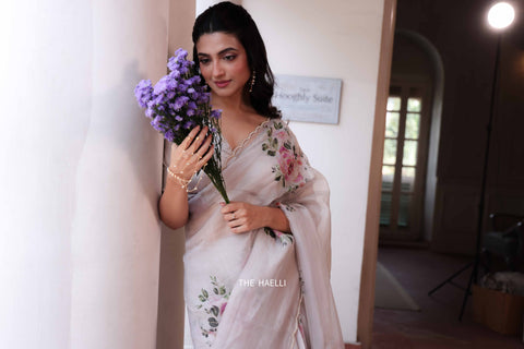 Tara Grey Organza Silk Saree