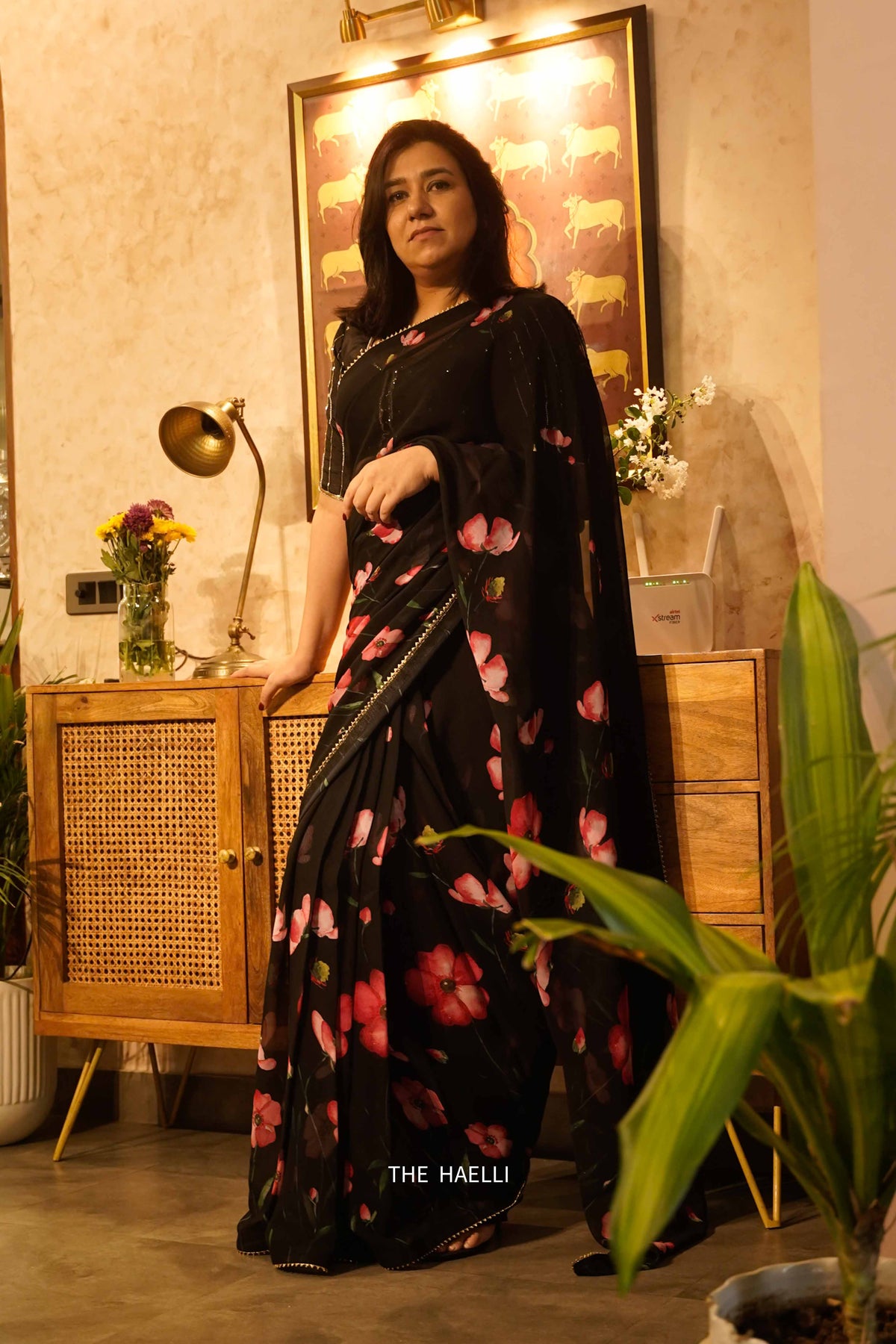 Rabia Black Georgette Saree