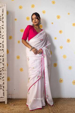 Maria Pink Cotton Saree