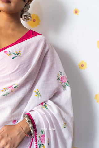 Maria Pink Cotton Saree
