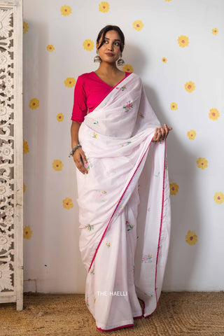 Maria Pink Cotton Saree