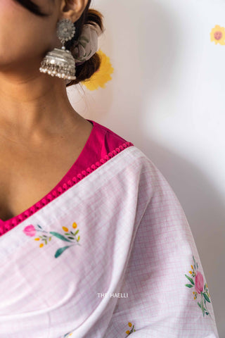 Maria Pink Cotton Saree