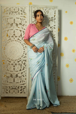 Maria Blue Cotton Saree