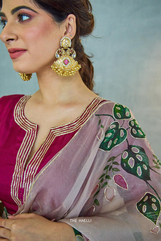 Cham Cham Blush Organza Silk Saree