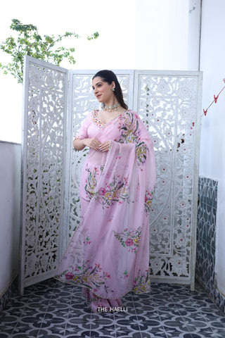 Gul Pink Chiffon Silk Saree