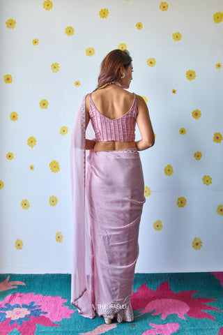 Naina Champagne Chiffon Silk Saree