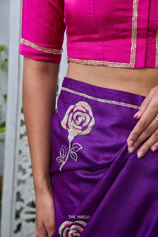 Roop Purple Tussar Silk Saree