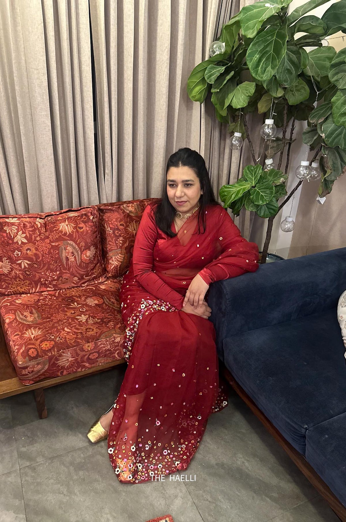 Lily Red Organza Saree