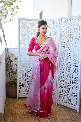Gul Raani Shaded Organza Saree