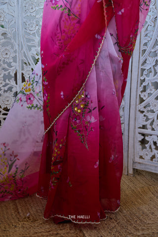Gul Raani Shaded Organza Saree