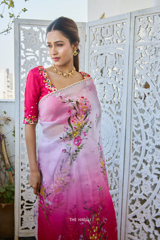 Gul Raani Shaded Organza Saree