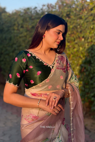 Kamal Mauve Ombre Organza Silk Saree