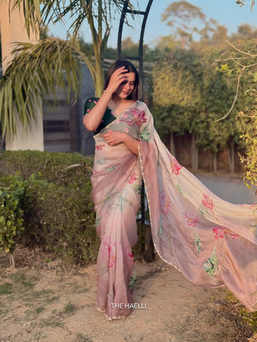 Kamal Mauve Ombre Organza Silk Saree