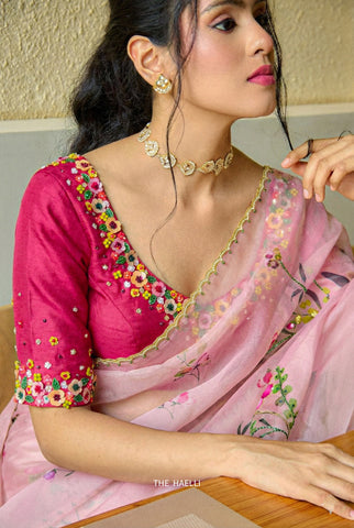Gul Pink Organza Saree
