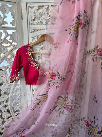 Gul Pink Organza Saree